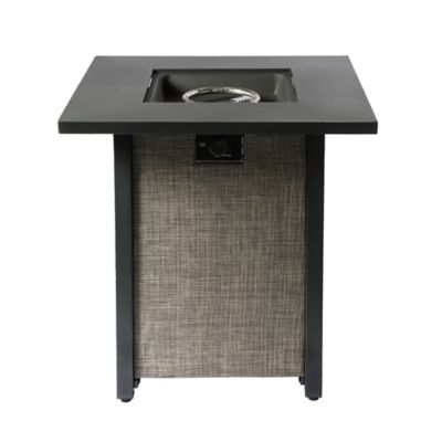 Image showing 4 th Teamson US Inc 28 in. Peak Outdoor Propane Gas Fire Pit with Woven Textilene Base, Beige