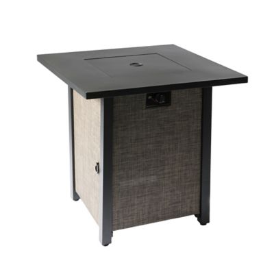 Image showing 6 th Teamson US Inc 28 in. Peak Outdoor Propane Gas Fire Pit with Woven Textilene Base, Beige