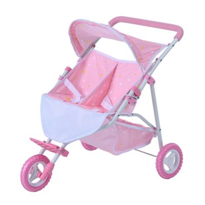 Teamson US Inc Olivia's Little World Twinkle Stars Princess Baby Doll Twin Strollers, Pink