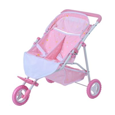 Image showing  Olivia's Little World Twinkle Stars Princess Baby Doll Twin Stroller, Pink