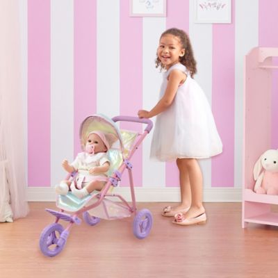 Image showing  Olivia's Little World Magical Dreamland Baby Doll Jogging Stroller, Iridescent Color