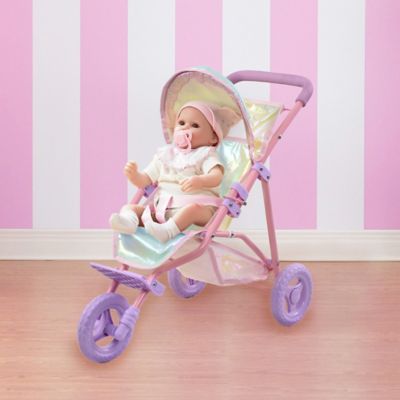 Image showing  Olivia's Little World Magical Dreamland Baby Doll Jogging Stroller, Iridescent Color