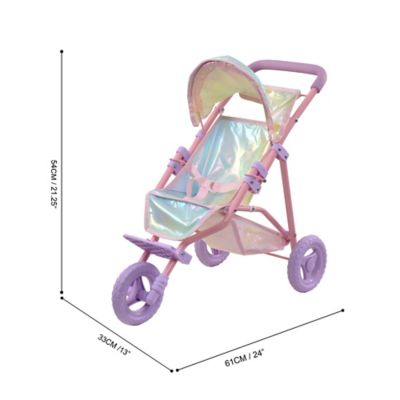Image showing  Olivia's Little World Magical Dreamland Baby Doll Jogging Stroller, Iridescent Color