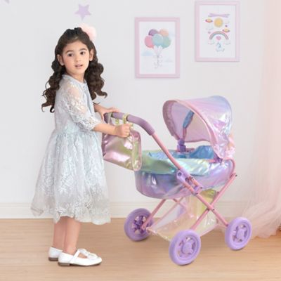 Image showing  Olivia's Little World Magical Dreamland Baby Doll Deluxe Stroller, Iridescent Color