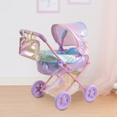 Image showing  Olivia's Little World Magical Dreamland Baby Doll Deluxe Stroller, Iridescent Color