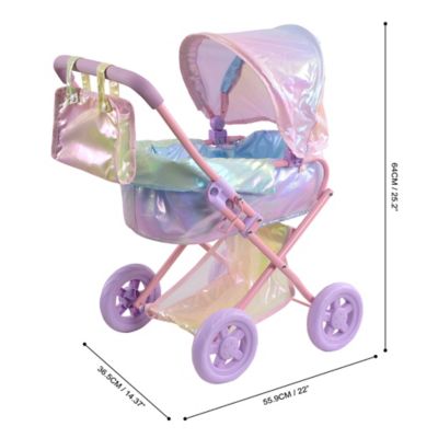 Image showing  Olivia's Little World Magical Dreamland Baby Doll Deluxe Stroller, Iridescent Color
