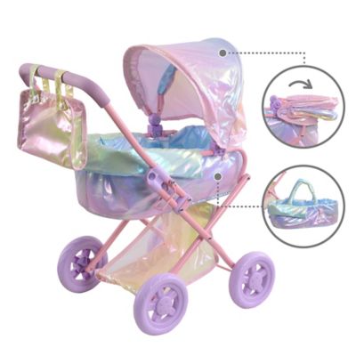 Image showing  Olivia's Little World Magical Dreamland Baby Doll Deluxe Stroller, Iridescent Color