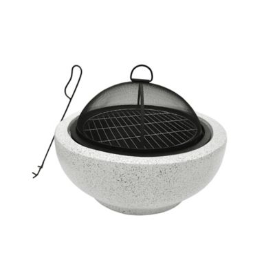 Teamson US Inc 24 in. Peak Outdoor Wood-Burning Fire Pit with Decorative Concrete Base, Gray Absolutely Great Little Fire Pit