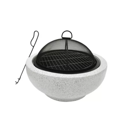 Teamson US Inc Peak 24 in Wood Burning Fire Pit with Decorative Concrete Base Gray Fire Pits