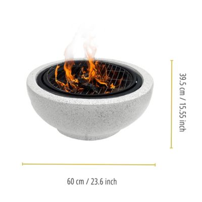 Image showing  24 in. Peak Outdoor Wood-Burning Fire Pit with Decorative Concrete Base, Gray