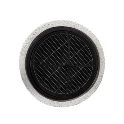 Image showing 5 th Teamson US Inc 24 in. Peak Outdoor Wood-Burning Fire Pit with Decorative Concrete Base, Gray