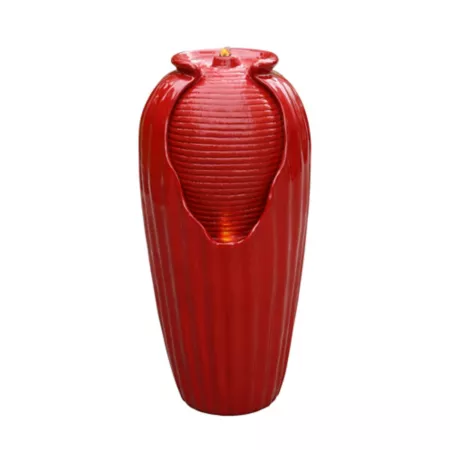 Teamson US Inc Peaktop Contemporary Indoor/Outdoor Water Fountain with Red LED Lights Fountains