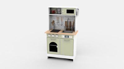 Teamson US Inc Kids Little Chef Boston Modern Play Kitchen, Olive Green, TD-12679E