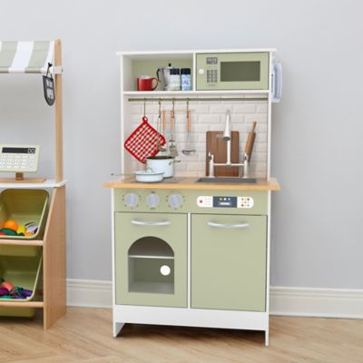 Image showing  Kids' Little Chef Boston Modern Play Kitchen, Olive Green/White