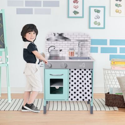 Image showing 2 th Teamson US Inc Kids' Little Chef Philly Modern Play Kitchen, Petrol
