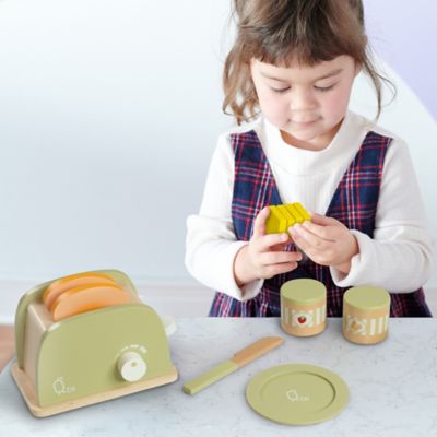 Image showing  Kids' Little Chef Frankfurt Wooden Toaster Play Kitchen Accessories, Green