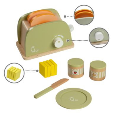 Image showing  Kids' Little Chef Frankfurt Wooden Toaster Play Kitchen Accessories, Green