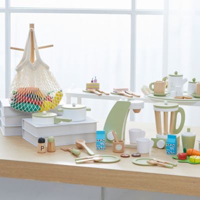 Image showing 5 th Teamson US Inc Kids' Little Chef Frankfurt Wooden Cookware Play Kitchen Accessories, Green