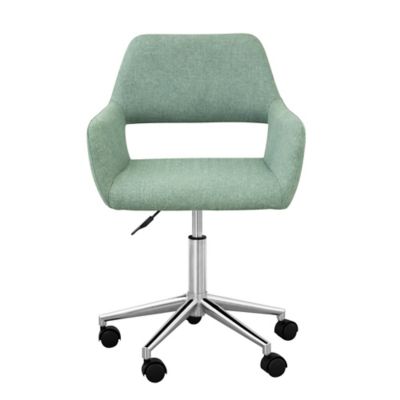 Teamson US Inc Versanora Modern Linen-Style Fabric Office Swivel Chair with Wheels