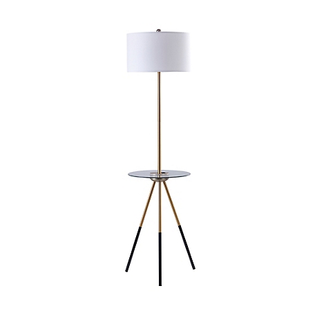 Teamson US Inc 62.5 in. Versanora Myra Floor Lamp with Glass Table and Built-In USB