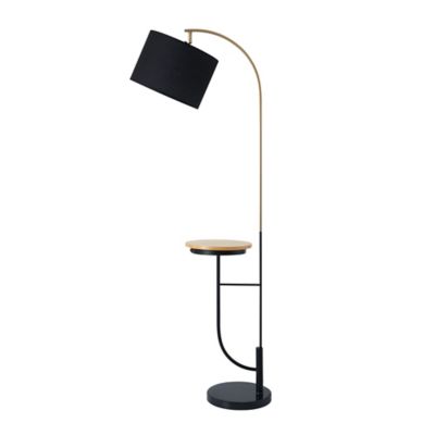 Teamson US Inc 65 in. Versanora Danna Modern Metal Arc Floor Lamp with Table and USB Port