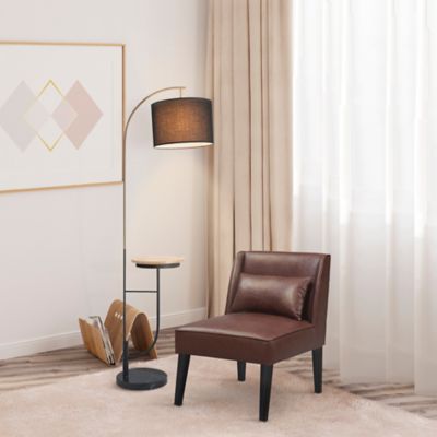 Image showing  65 in. Versanora Danna Modern Metal Arc Floor Lamp with Table and USB Port