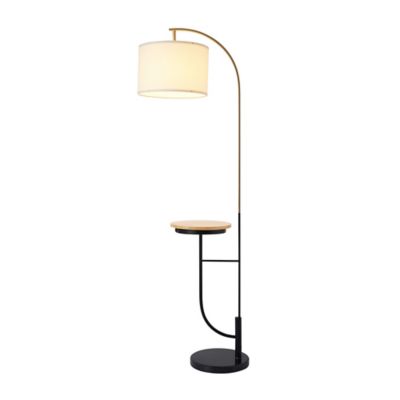 Teamson US Inc 65 in. Versanora Danna Arc Floor Lamp with USB Port, Wood Table