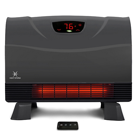 Heat Storm 5,200 BTU Touchscreen Wall-Mounted Infrared Space Heater, 1,500W, Gray