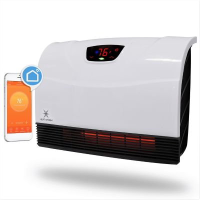 Heat Storm 5,200 BTU Touchscreen Wall-Mounted Infrared Space Heater, 1,500W, Wi-Fi Enabled Efficient heater