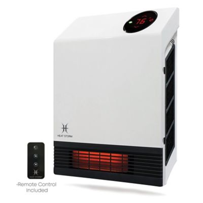 Heat Storm 3,400 BTU Wall-Mounted Infrared Space Heater, 1,000W, Forced Air, White