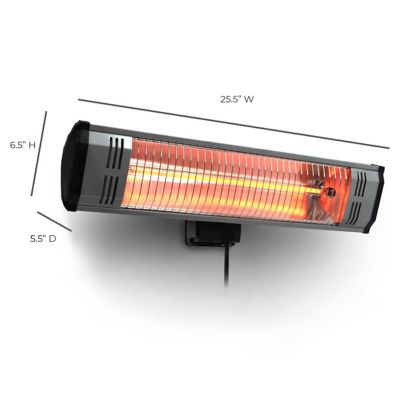Image showing  Electric Infrared Space Heater, 15 sq. ft., 5,200 BTU, 1,500W, Garage and Patio Wall Mounted