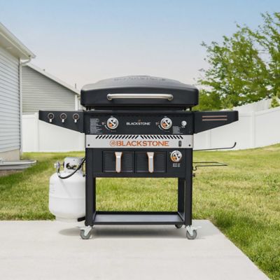 Image showing 6 th Blackstone 2-Burner Electric Air Fryer Griddle Station, 28 in., Black