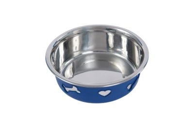 Image showing  Non-Skid Stainless Steel Silicone Bone Dog Bowl, 1 pk.