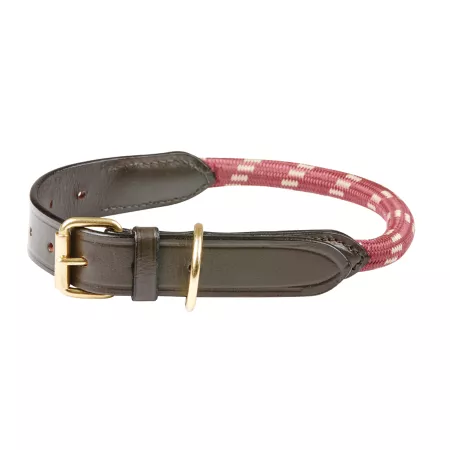 WeatherBeeta Leather and Rope Dog Collar Dog Basic Collars