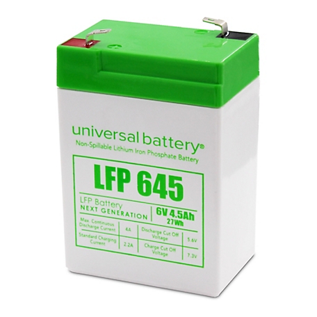 Lithium Ferrous Battery (LFP) of 6.4V-6ah for 6V Solar, Electric or  Lighting Applications (Retrofit for 6V-4.5ah Battery)