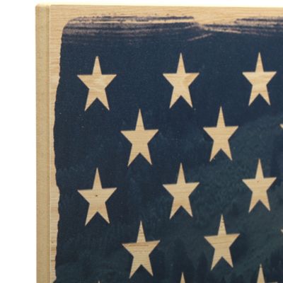 Image showing  American Flag and Trees Wood Wall Decor, 34.5 in. x 23 in.