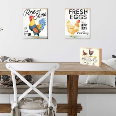 Image showing  Rise and Shine Rooster Wood Wall Decor, 10 in. x 12 in. x 0.375 in.