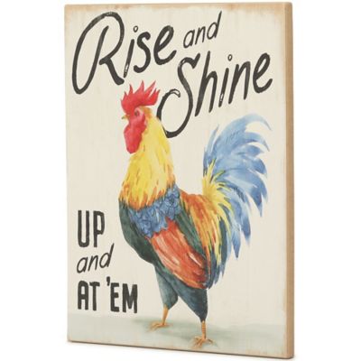 Image showing  Rise and Shine Rooster Wood Wall Decor, 10 in. x 12 in. x 0.375 in.