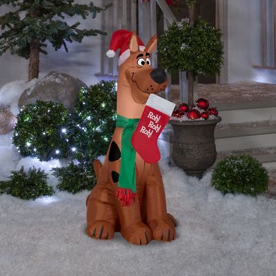 Image showing  Airblown Inflatable Scooby with Santa Hat and Stocking, WB