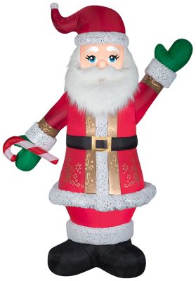 Gemmy 8 ft. Outdoor Mixed Media Luxe Santa with Candy Cane Inflatable Christmas Decoration