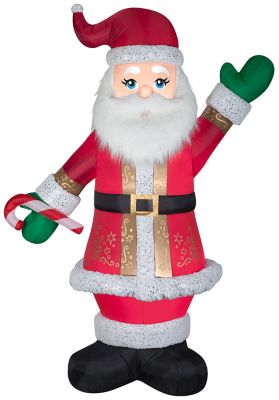 Gemmy Airblown Mixed Media Luxe Santa with Candy Cane