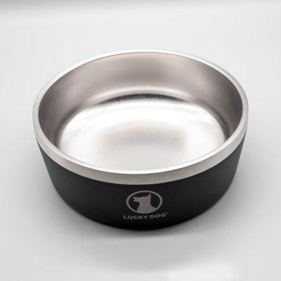 Image showing 7 th Lucky Dog Double Wall Non Slip Stainless Steel Dog Bowl, 5 Cups, 1-Pack