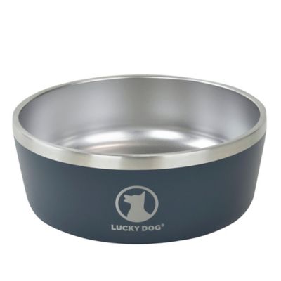 Lucky Dog Double Wall Non Slip Stainless Steel Dog Bowl, 5 Cups, 1-Pack