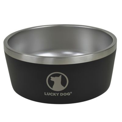 Lucky Dog Double Wall Non Slip Stainless Steel Dog Bowl, 8 Cups, 1-Pack
