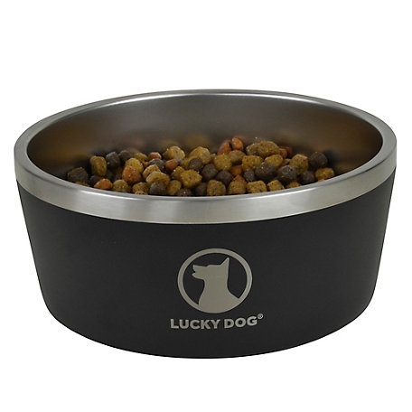 Lucky Dog Double Wall Non Slip Stainless Steel Dog Bowl, 8 Cups, 1-Pack
