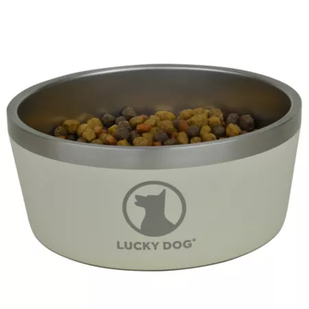 Lucky Dog Double Walled Non-Slip Stainless Steel Dog Bowl 8 Cups 1 Pack Single Dog Bowls