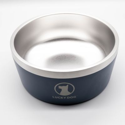 Image showing 6 th Lucky Dog Double Wall Non Slip Stainless Steel Dog Bowl, 8 Cups, 1-Pack