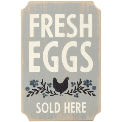 Creative Market Fresh Eggs Sold Here Wood Wall Decor, 11.25 in. x 16.875 in. x 0.375 in.