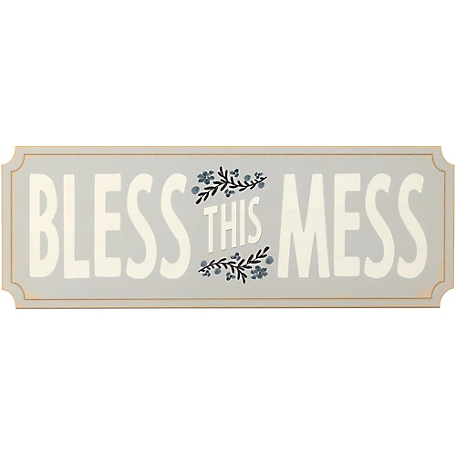 Creative Market Bless This Mess Wood Wall Decor, 24.5 in. x 8.75 in. x 0.375 in.