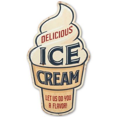 Open Road Brands Ice Cream Metal Sign, 20 in. x 11 in.